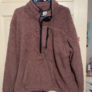 Maroon/burgundy quarter-zip pullover